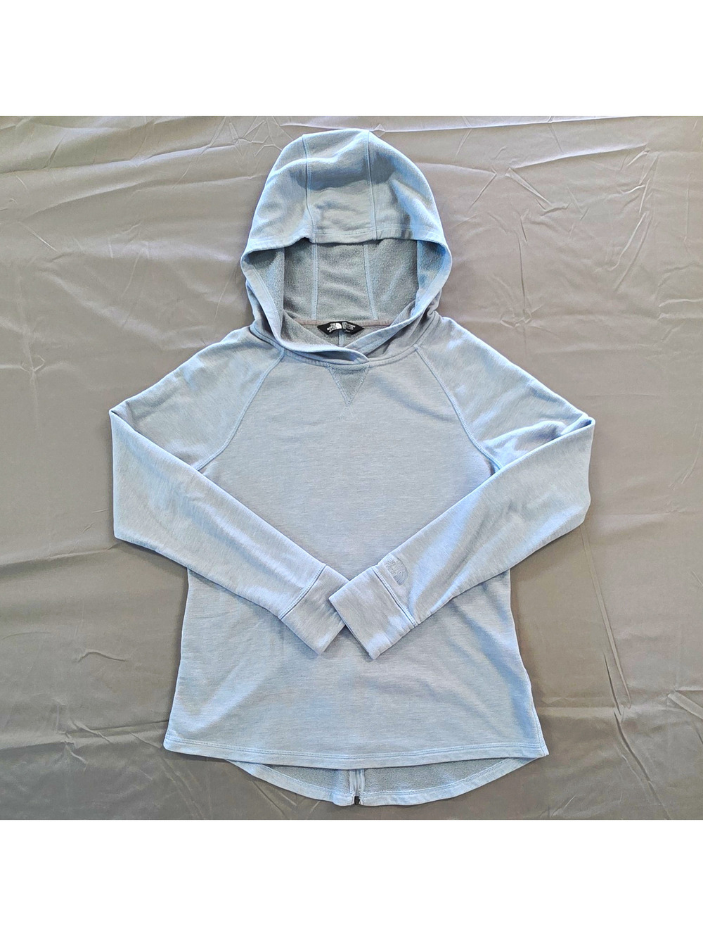 The North Face,  Women's  M Pullover Hoodie blue/gray 1/2 zipper backside